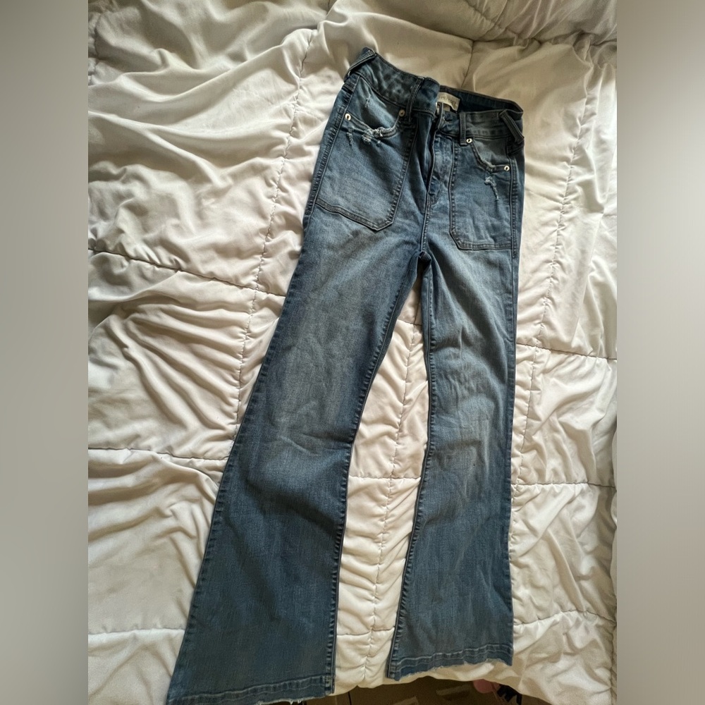 Blue flared jeans